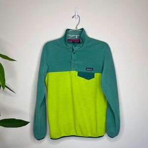 Patagonia Two-Tone Green Snap-T Fleece Pullover